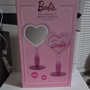 Barbie Heart-Shaped LED Handheld Mirror - Pink